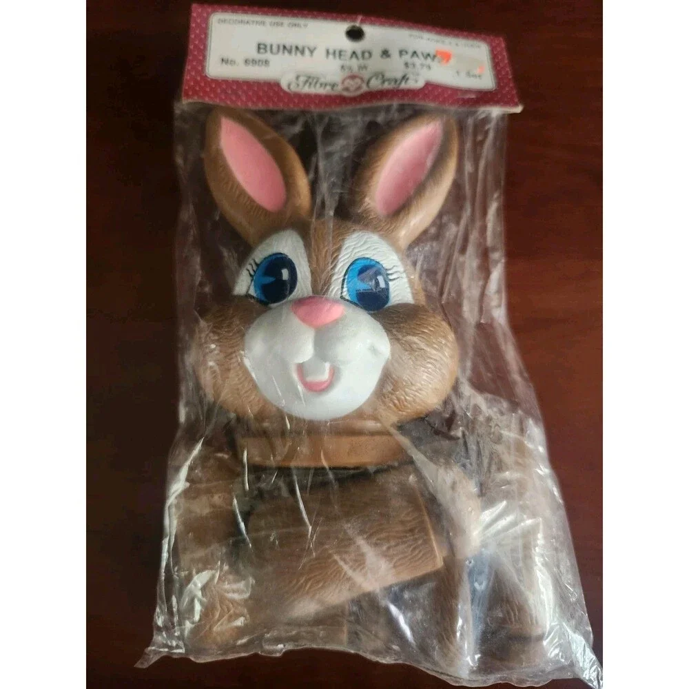 Fibre Craft Brown Bunny Head and Paws Crocheting Crafting Crafts 6908 NIP 5.5